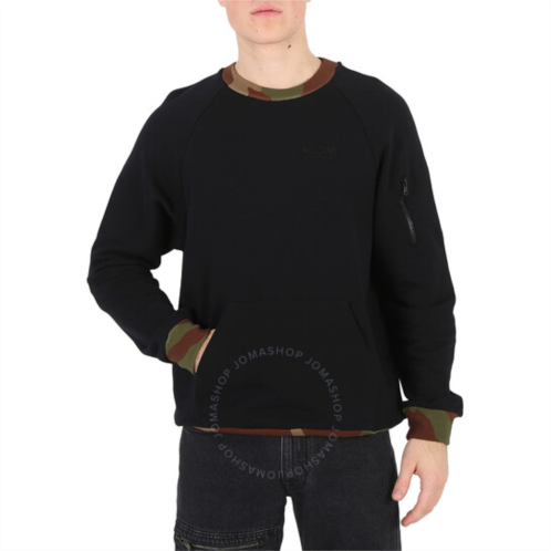 Moschino Black Love Camouflage-Trim Cotton Sweatshirt, Size XX-Large