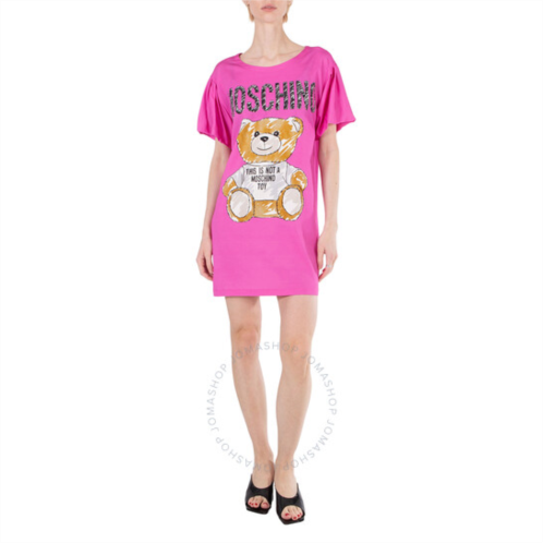 Moschino Ladies Pink Teddy Bear T-shirt Dress, Brand Size 40 (US Size 6)