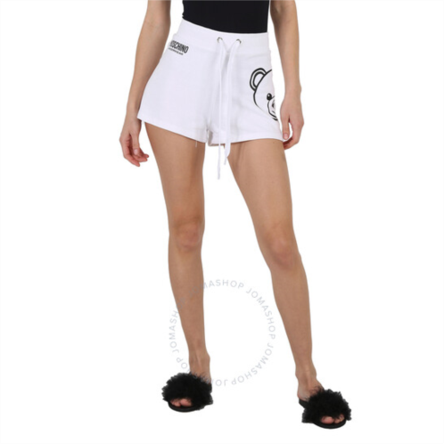 Moschino Ladies White Teddy Bear Cotton Shorts, Size Medium