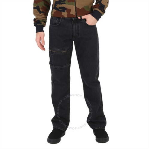Moschino Mens Black Zip Detail Straight Leg Denim Jeans, Brand Size 44 (US Size 29)