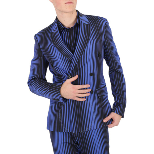 Moschino Mens Double-Breasted Stripe Blazer, Brand Size 46 (US Size 36)