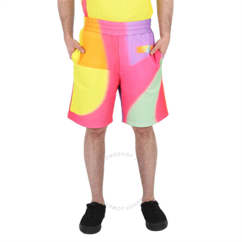 Moschino Multi Rainbow Print Cotton Sweat Shorts, Brand Size 46 (Waist Size 30)