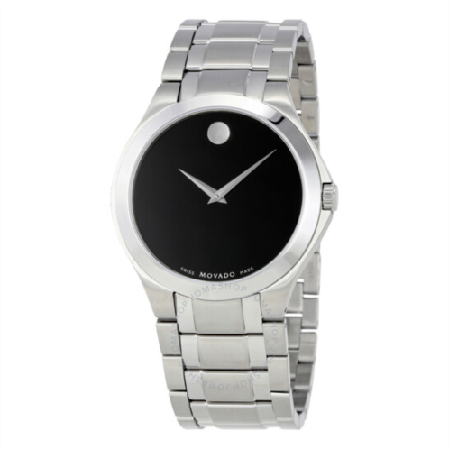 Movado Collection Black Dial Stainless Steel Mens Watch