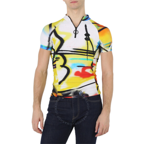 Off-White Multicolor Futura-print Zipped T-shirt, Size X-Small