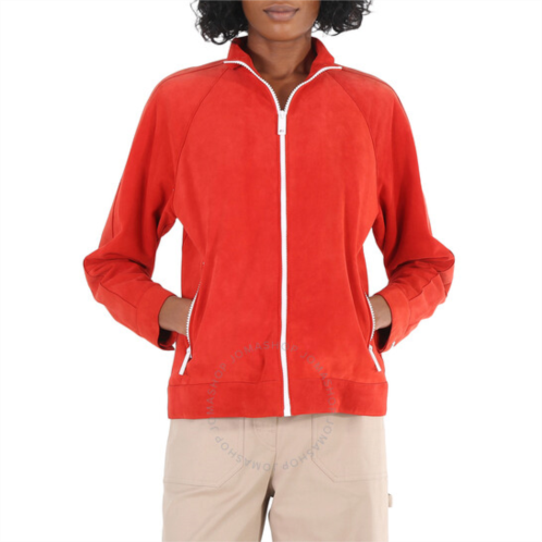 Burberry Open Box - Ladies Bright Red Suede Bomber, Brand Size 6 (US Size 4)