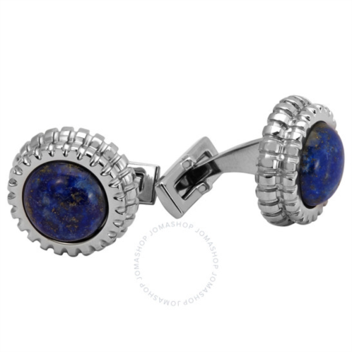 Picasso And Co Round Stainless Steel Cufflinks witth Lapis Lazuli