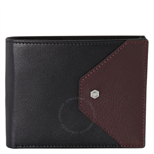 Picasso And Co Two Tone Leather Wallet- Black/Burgundy