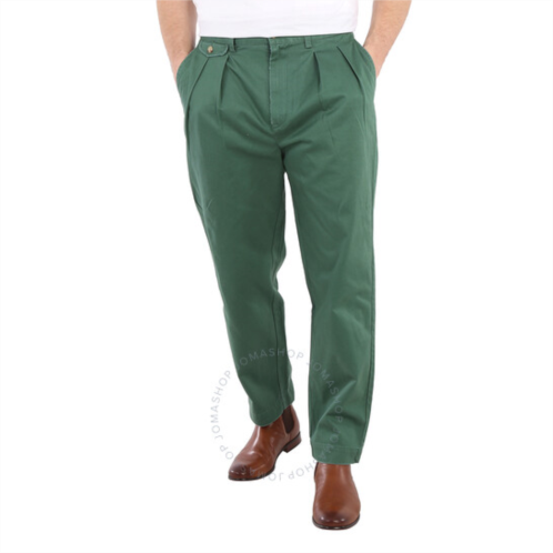 Polo Ralph Lauren Mens Green Pleated Cotton Chinos, Waist Size 31W-32L