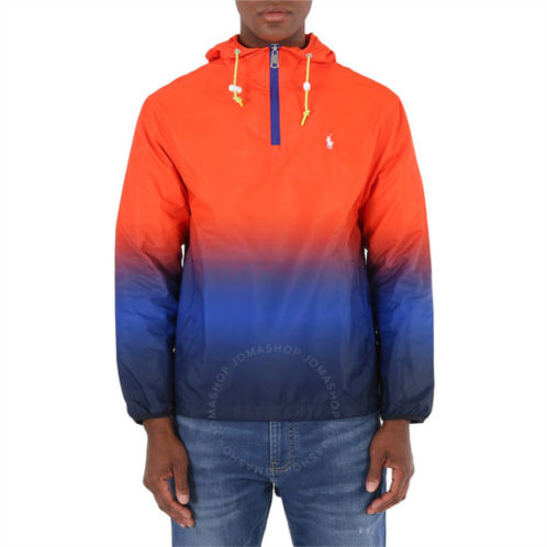 Polo Ralph Lauren Mens Orange Ombre Logo Pullover Jacket, Brand Size X-Small