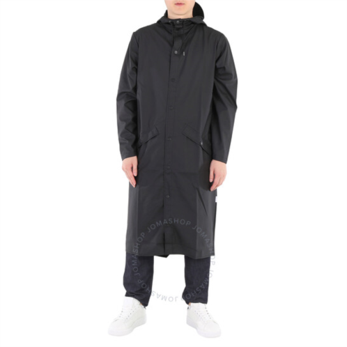 Rains Unisex Black Longer Lightweight Hooded Jacket, Size X-Small/Small