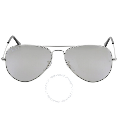 Ray-Ban Aviator Classic Polarized Grey Mirror Unisex Sunglasses