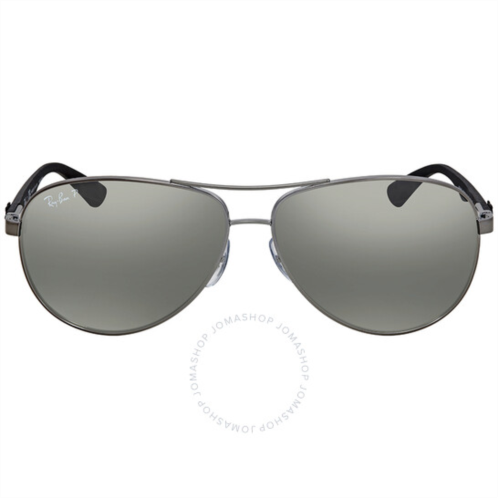 Ray-Ban Carbon Fibre Polarized Silver Mirror Aviator Mens Sunglasses