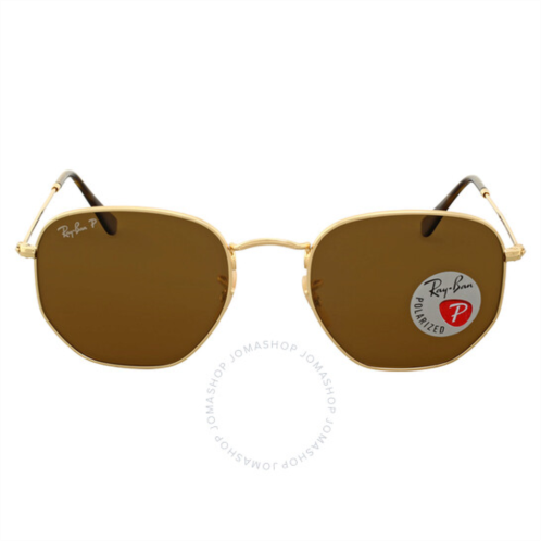 Ray-Ban Hexagonal Flat Lenses Polarized Brown Unisex Sunglasses