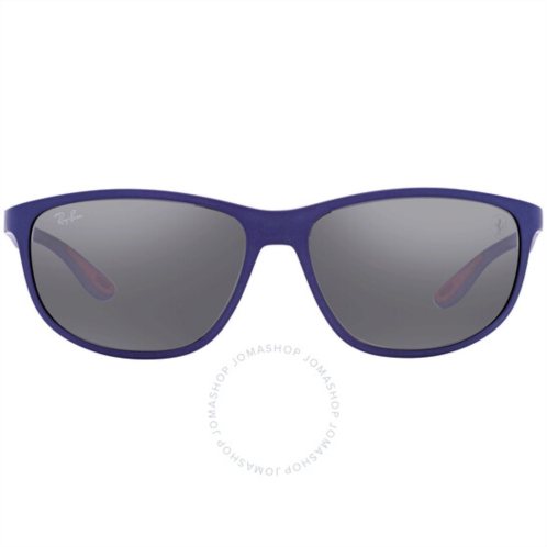 Ray-Ban Scuderia Ferrari Gray Mirrored Silver Pillow Unisex Sunglasses