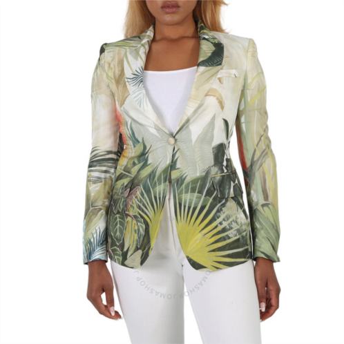 Roberto Cavalli Ladies Le Monde Vegetale Print Single Breasted Silk Blazer, Brand Size 38 (US Size 4)