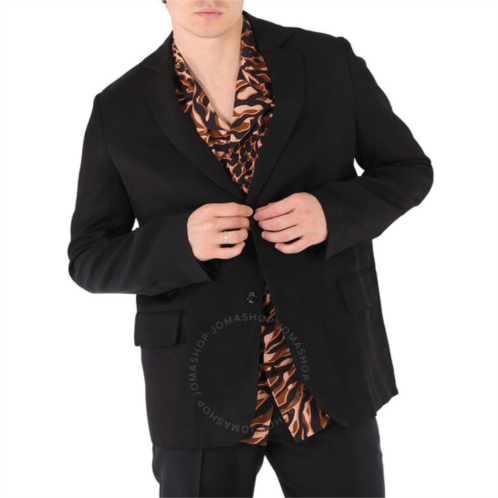 Roberto Cavalli Mens Black Deconstructed Jacket, Brand Size 48 (US Size 38)