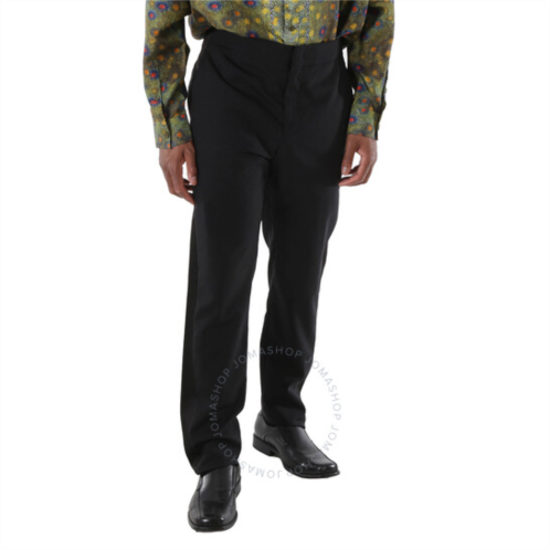 Roberto Cavalli Mens Black Side-Stripe Straight-Leg Wool Trousers, Brand Size 50 (Waist Size 34)
