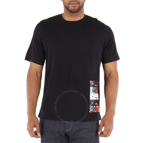 Roberto Cavalli Mens Black Time Ravers Graphic T-shirt, Size X-Small