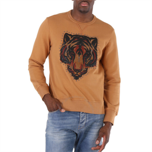 Roberto Cavalli Mens Cinnamon Animalia Embroidered Sweatshirt, Size Large