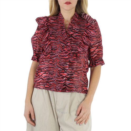 Roseanna Ladies Graphic Print Silk Blouse, Brand Size 36 (US Size 2)