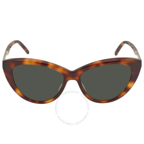 Saint Laurent Green Cat Eye Ladies Sunglasses