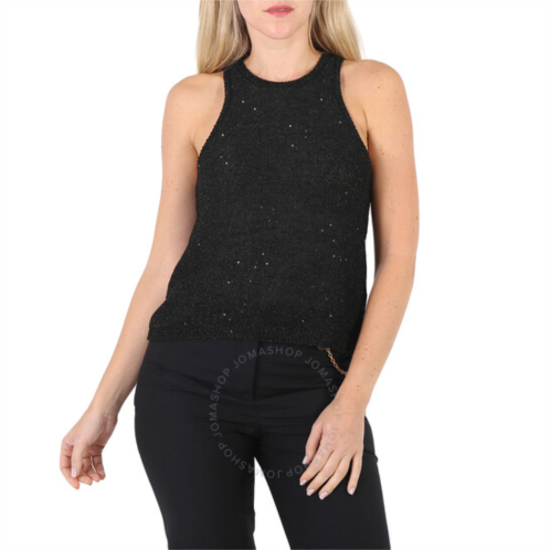 Saint Laurent Sequinned Knitted Top, Size Medium
