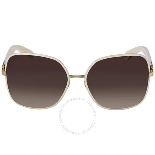 Salvatore Ferragamo Brown Square Ladies Sunglasses