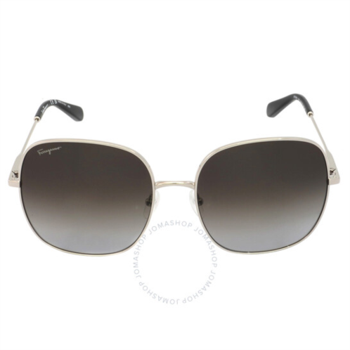 Salvatore Ferragamo Grey Gradient Square Ladies Sunglasses