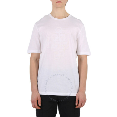 Ferragamo Salvatore Men Embroidered Gancini Logo T-shirt in White, Size Large