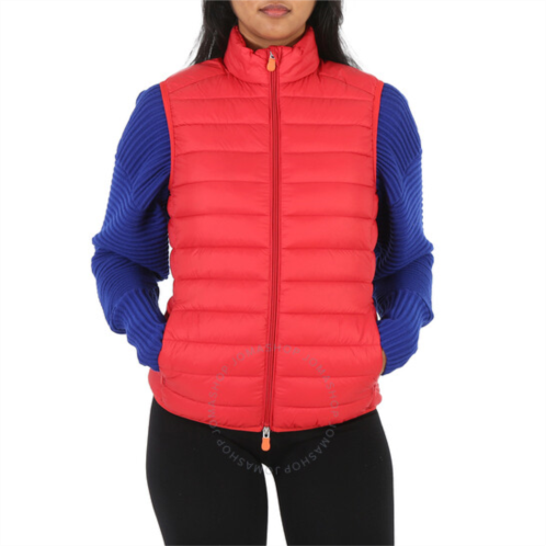 Save The Duck Ladies Tango Red Puffer Gilet Vest, Brand Size 1 (Small)