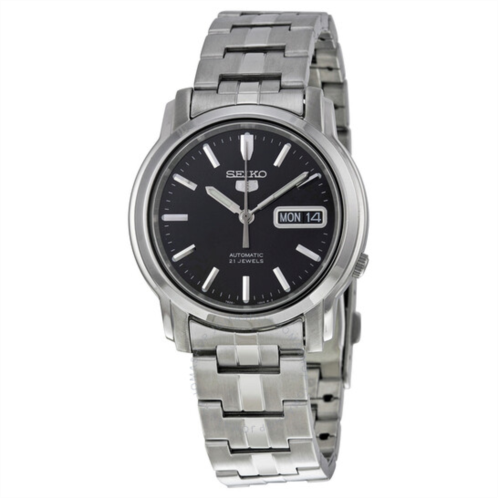Seiko 5 Automatic Black Dial Stainless Steel Mens Watch