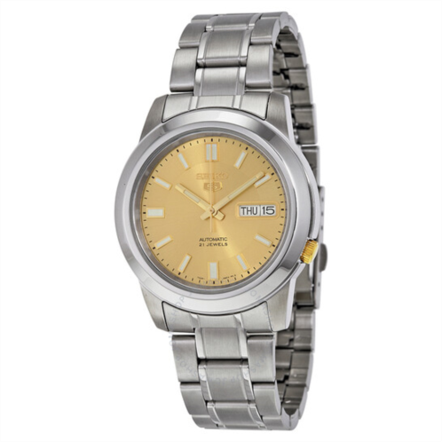 Seiko 5 Automatic Stainless Steel Gold Dial Mens Watch