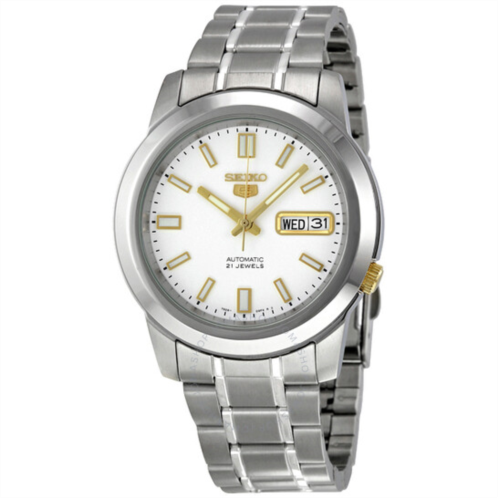 Seiko 5 Automatic Stainless Steel White Dial Mens Watch