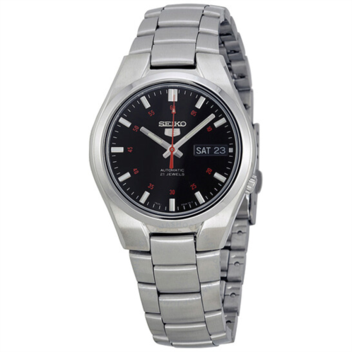 Seiko Series 5 Automatic Black Dial Stainless Steel Mens Watch