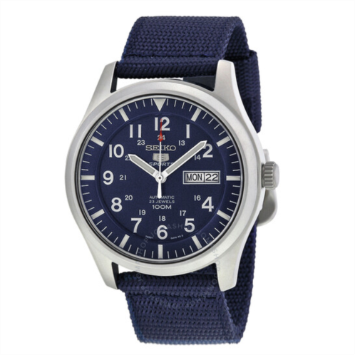 Seiko 5 Sport Automatic Navy Blue Canvas Mens Watch