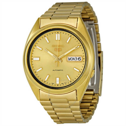 Seiko Series 5 Automatic Gold Dial Yellow Gold-tone Mens Watch
