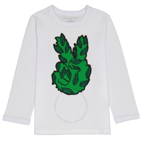 Stella Mccartney Pure White Peace Leaf T-Shirt, Size 6Y