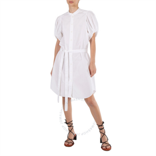 Stella Mccartney White Organic Cotton-poplin Anastasia Shirt Dress, Brand Size 44 (US Size 10)