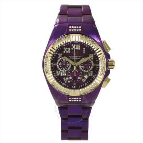 Technomarine Cruise Chronograph Quartz Crystal Purple Dial Mens Watch