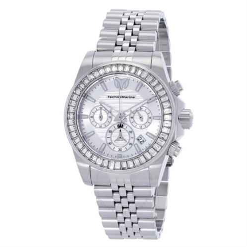 Technomarine Manta Chronograph GMT Quartz Crystal White Dial Mens Watch