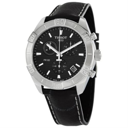 Tissot PR100 Chronograph Quartz Black Dial Mens Watch