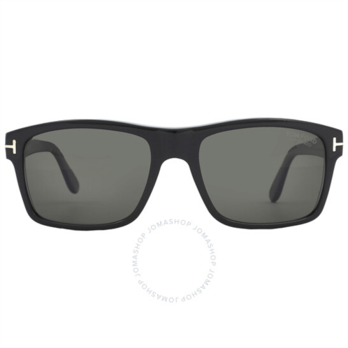 Tom Ford August Polarized Smoke Rectangular Mens Sunglasses