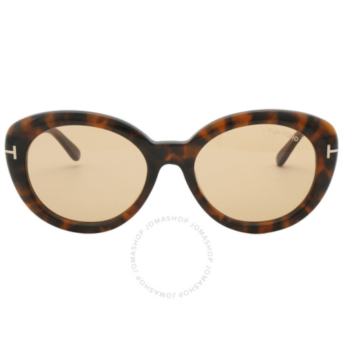 Tom Ford Lily Brown Oval Ladies Sunglasses