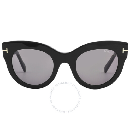Tom Ford Lucilla Smoke Mirror Cat Eye Ladies Sunglasses