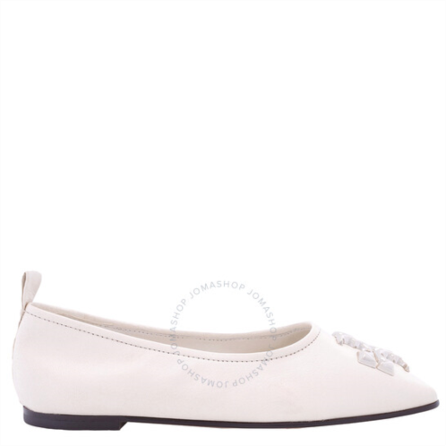 Tory Burch Ladies New Ivory Leather Eleanor Ballet Flats, Brand Size 5