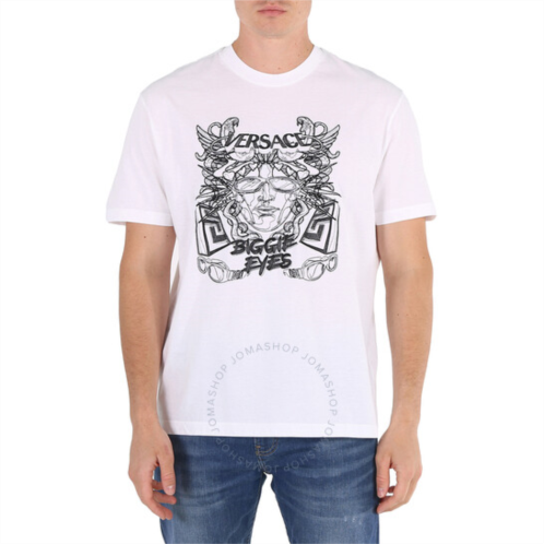 Versace Mens Optical White Medusa Head-Print T-Shirt, Size Small