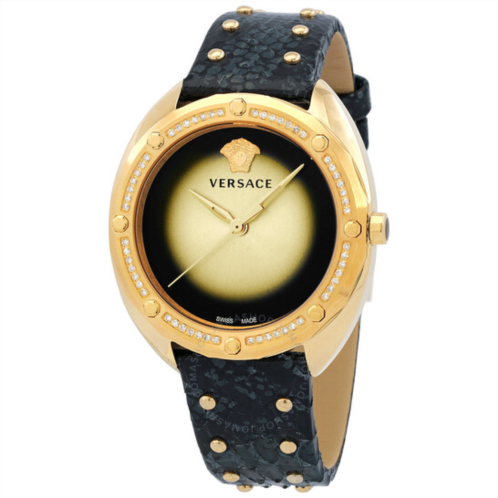 Versace Shadov Quartz Gold Dial Ladies Watch