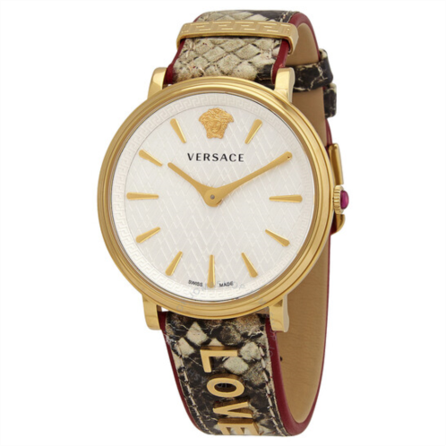 Versace V-Circle Tribute Quartz White Dial Ladies Watch