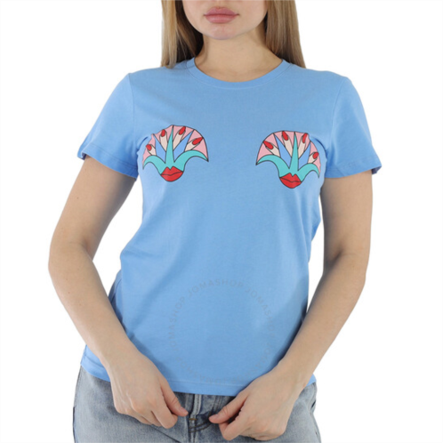 Yazbukey Ladies T-Shirt Light Blue Kiss My Lotus T-Shirt, Size X-Small