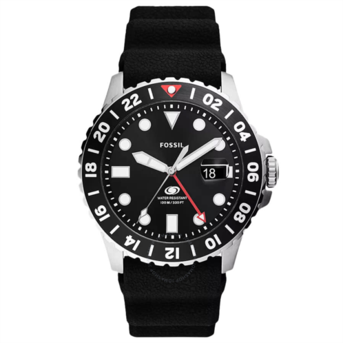 Fossil GMT Black Dial Mens Watch